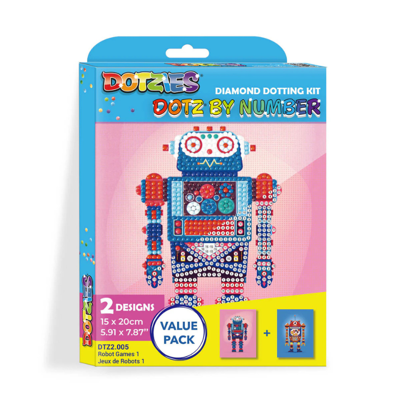 DIAMOND DOTZ DOTZIES BY NUMBER ROBOT GAMES 1