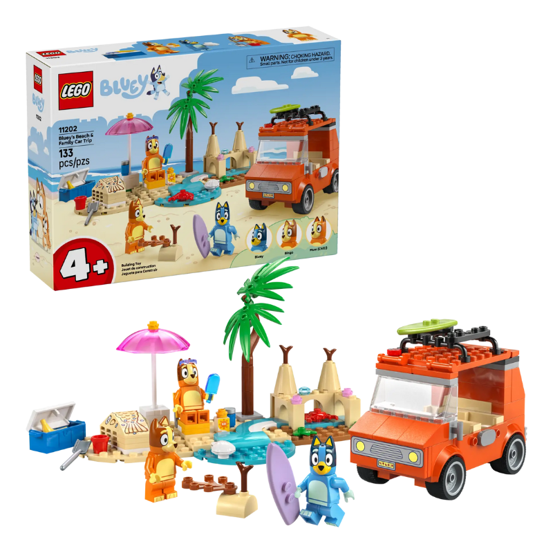 LEGO BLUEY - BLUEY'S BEACH & FAMILY CAR TRIP