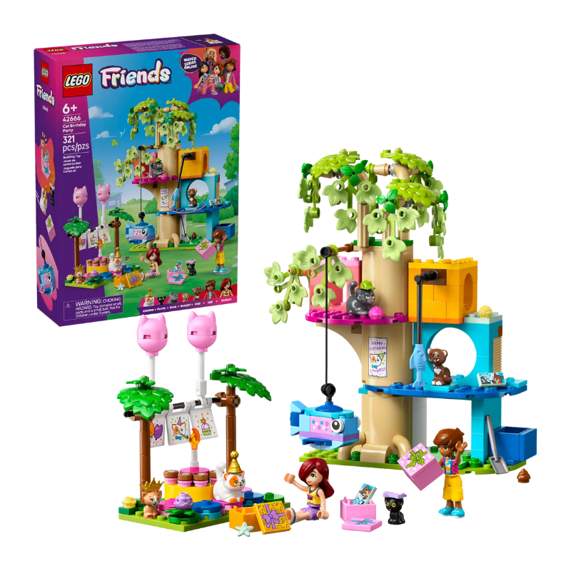 LEGO FRIENDS - CAT BIRTHDAY PARTY & TREE HOUSE