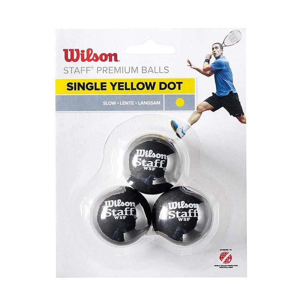 STAFF SQUASH 3 BALL YEL DOT