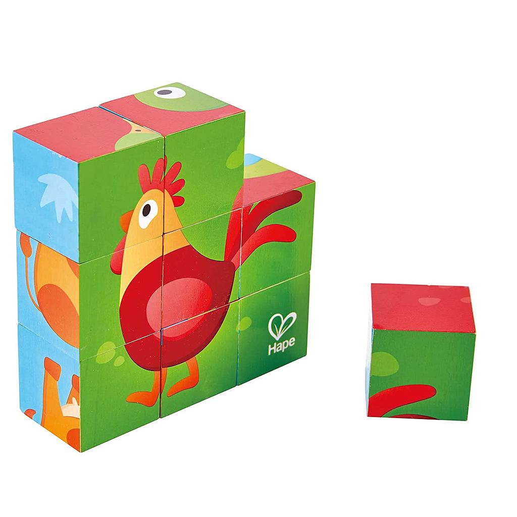 HAPE HAPPY PUZZLES ΞΥΛ.ΠΑΖΛ ΚΥΒΟΙ ΖΩΑΚΙΑ ΦΑΡΜΑΣ