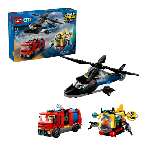 [LE60462] LEGO CITY - HELICOPTER, FIRE TRUCK & SUBMARINE REMIX
