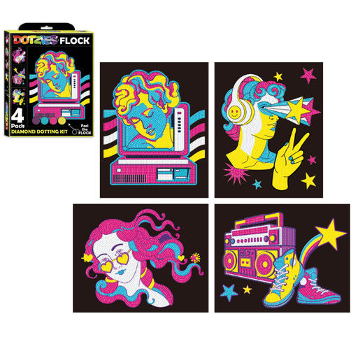 [NEDTZ4010] DIAMOND DOTZ DOTZIES FLOCK NEON RETRO CLASSIC