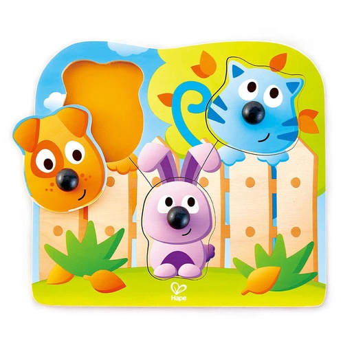 [MST401916001309-E1309A] HAPE HAPPY PUZZLES ΞΥΛ.ΠΑΖΛ ΖΩΑΚΙΑ BIG NOSE PET PEG