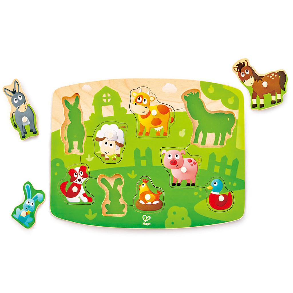 [MST401916001408-E1408A] HAPE HAPPY PUZZLES ΞΥΛ.ΠΑΖΛ ΖΩΑΚΙΑ ΑΓΡΟΚΤΗΜΑΤΟΣ PEG