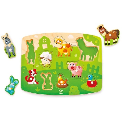 [MST401916001408-E1408A] HAPE HAPPY PUZZLES ΞΥΛ.ΠΑΖΛ ΖΩΑΚΙΑ ΑΓΡΟΚΤΗΜΑΤΟΣ PEG
