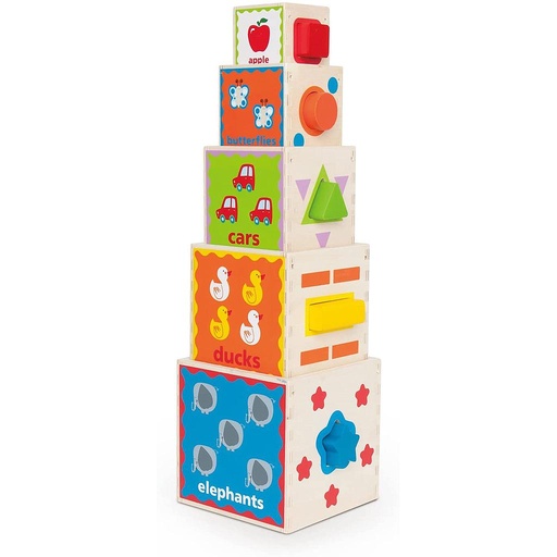 [MST401916000413-E0413B/A] HAPE EARLY EXPLORER ΞΥΛ.ΠΥΡΑΜΙΔΑ ΚΥΒΟΙ PYRAMID OF PLAY