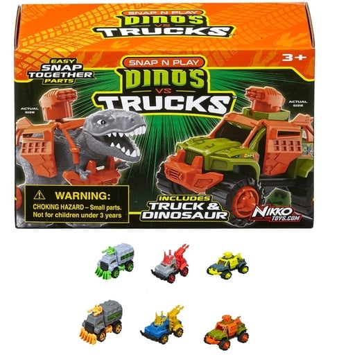 [NO20070] SNAP N PLAY DINOS VS. TRUCKS - 6 ASS