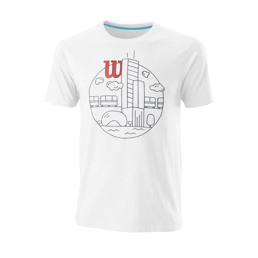 [WILWRA790801] M CHI SKYLINE CTN TEE-SLIMFIT WH