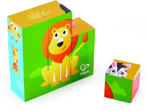 [MST401916001619-E1619A] HAPE HAPPY PUZZLES ΞΥΛ.ΠΑΖΛ ΚΥΒΟΙ ΖΩΑΚΙΑ ΖΟΥΓΚΛΑΣ