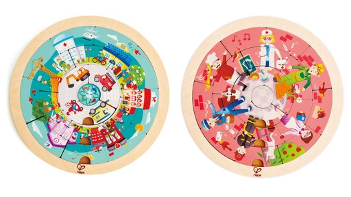 [MST401916001624-E1624] HAPE HAPPY PUZZLES ΞΥΛ.ΠΑΖΛ JOBS ROUNDABOUT PUZZLE