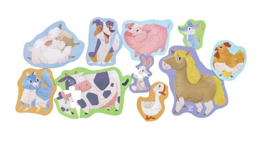 [MST401916001648-E1648A] HAPE HAPPY PUZZLES WOODEN FARM FRIENDS ANIMALS