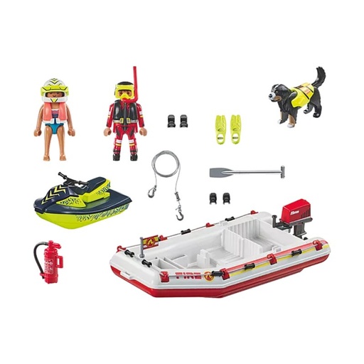 [PM71464] PLAYMOBIL ACTION HEROES - FIREBOAT WITH AQUA SCOOTER