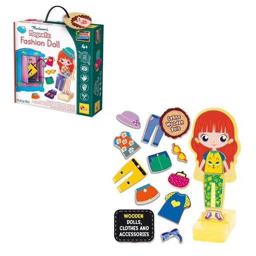 [RF08.98361] MONTESSORI BABY WOOD MAGNETIC FASHION DOLL