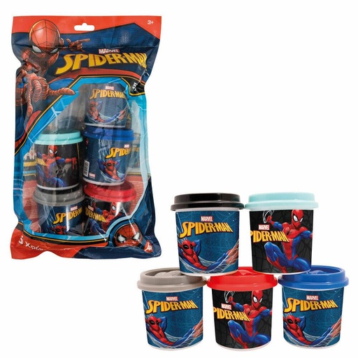 [AS1045-03609] 5 ΒΑΖΑΚΙΑ ΠΛΑΣΤΕΛΙΝΗΣ 4OZ ΣΕ ΣΑΚΟΥΛΑΚΙ SPIDERMAN