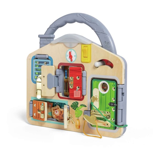 [MST401916001111-E1111K] HAPE EARLY EXPLORER WOODEN LOCK & LEARN PLAYBOARD